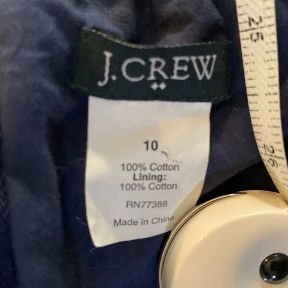 J.Crew Polka Dot Y2K Strapless Dress Fit and Flare Party Navy White Size 10 - Picture 7 of 8